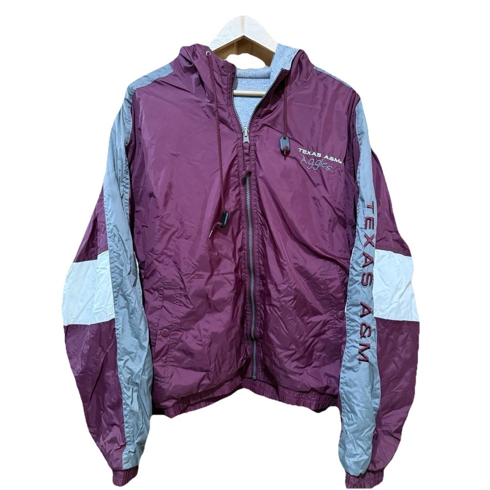 Texas A&M Aggies Reversible Jacket‎ Windbreaker Hoodie Full Zip Up Men's